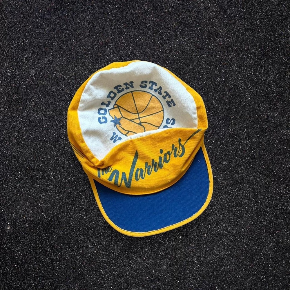 Vintage Golden State Warriors Painter Hat NBA Basketball Cotton Cap Yellow Blue